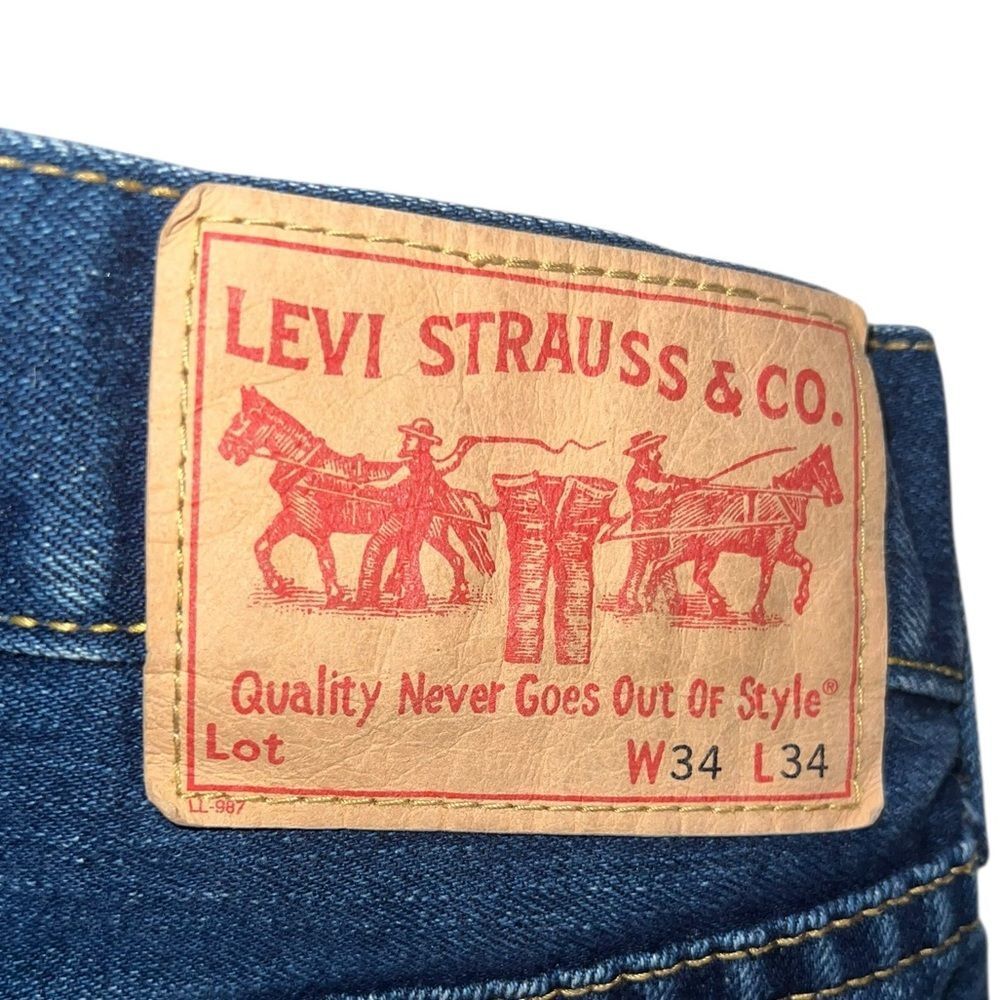 Levi’s Type 1 True Bootcut Jeans W34 L34 Dark Wash Classic Straight Denim - Picture 6 of 6
